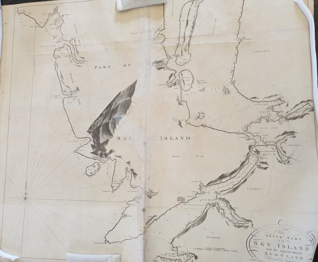 Sea chart surveyed by Murdoch Mackenzie, Published 1775-1776. Charts covering Skye, adjacent mainland and part of Lewis and Harris