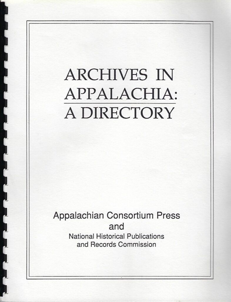 Cover of 1985 Archives in Appalachia: A Directory