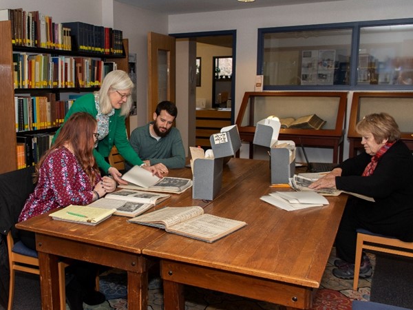 Researchers in Ramsey Center Reading Room
