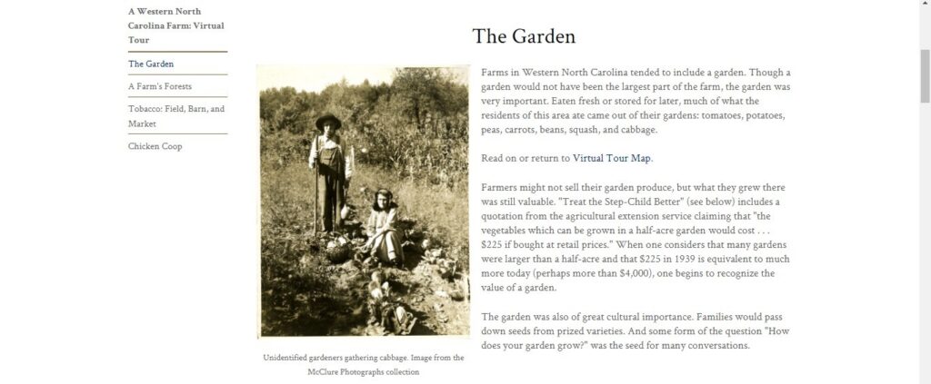 The top of “The Garden” page.