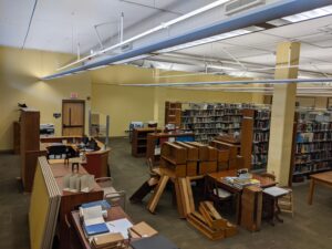 Working on the new Buncombe County Special Collections room