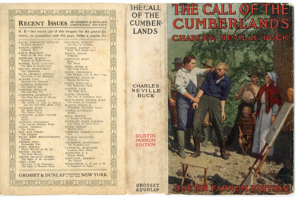Dust jacket for the photoplay edition of The Call of the Cumberlands